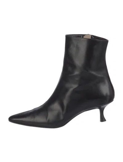 Pre-owned Manolo Blahnik Leather Boots In Black