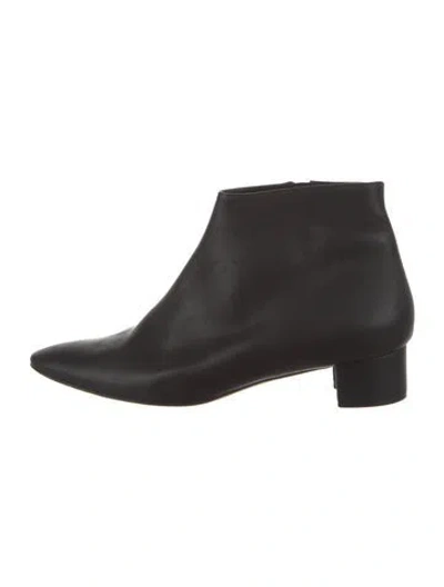 Pre-owned Manolo Blahnik Leather Boots In Black