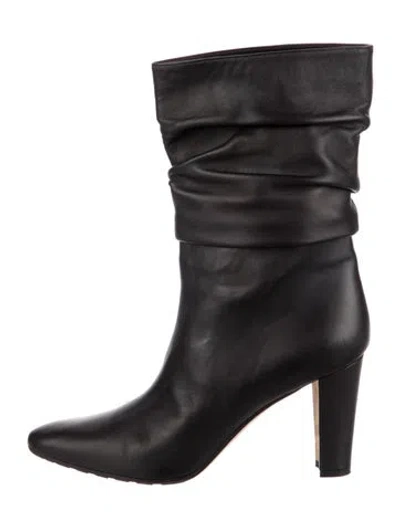 Pre-owned Manolo Blahnik Leather Boots In Black
