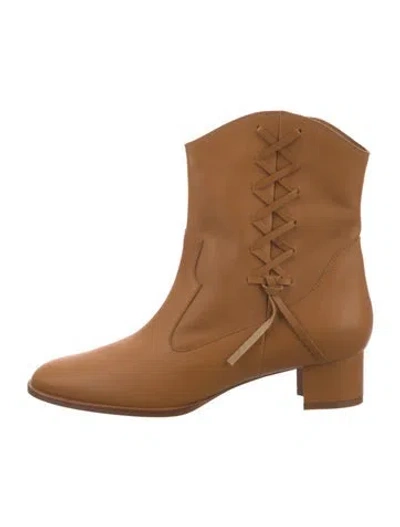 Pre-owned Manolo Blahnik Leather Boots In Brown