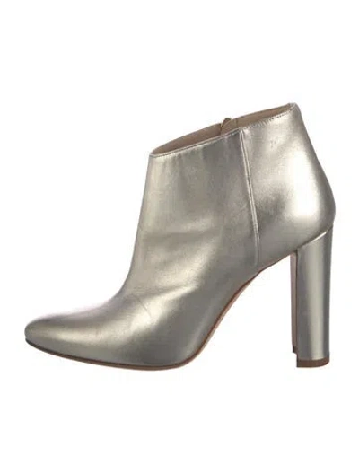 Pre-owned Manolo Blahnik Leather Boots In Gold