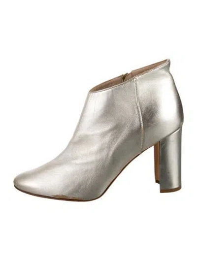 Pre-owned Manolo Blahnik Leather Boots In Gold/metallic