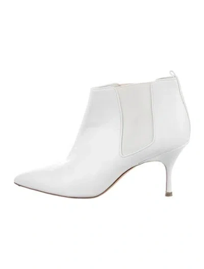 Pre-owned Manolo Blahnik Leather Boots In White