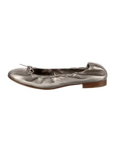 Pre-owned Manolo Blahnik Leather Bow Accents Ballet Flats W/ Tags