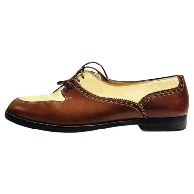 Pre-owned Manolo Blahnik Leather Brogues In Brown