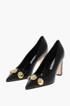 Manolo Blahnik Leather Chappa Pumps With Metal Details 9cm In Black