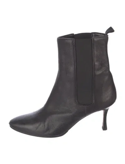 Pre-owned Manolo Blahnik Leather Chelsea Boots In Black
