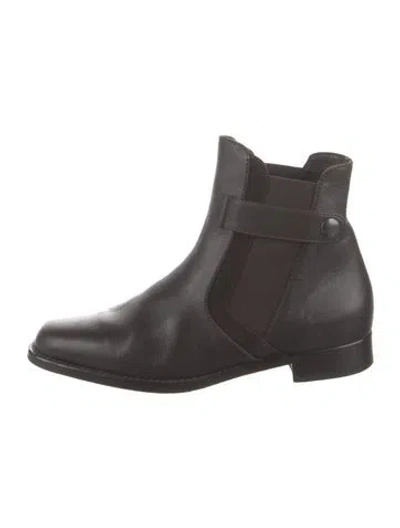 Pre-owned Manolo Blahnik Leather Chelsea Boots In Brown