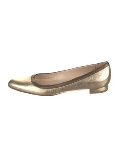 Pre-owned Manolo Blahnik Leather Colorblock Pattern Ballet Flats