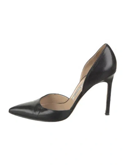 Pre-owned Manolo Blahnik Leather D'orsay Pumps In Black