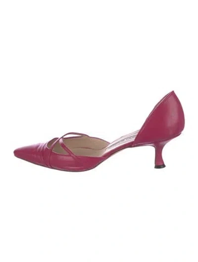 Pre-owned Manolo Blahnik Leather D'orsay Pumps In Multi