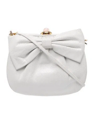 Pre-owned Manolo Blahnik Leather Evening Bag In White