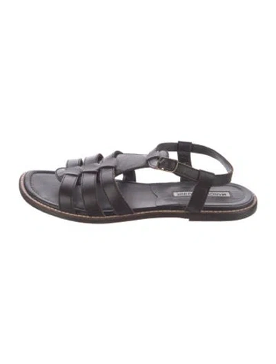 Pre-owned Manolo Blahnik Leather Gladiator Sandals In Brown