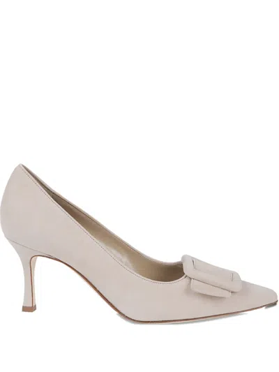 Manolo Blahnik Leather Heeled Pumps In Pink