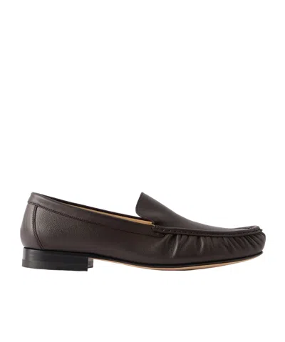 Manolo Blahnik Leonda Leather Loafers In Brown