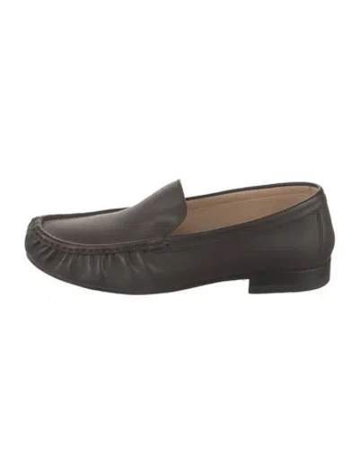 Pre-owned Manolo Blahnik Leather Loafers In Black