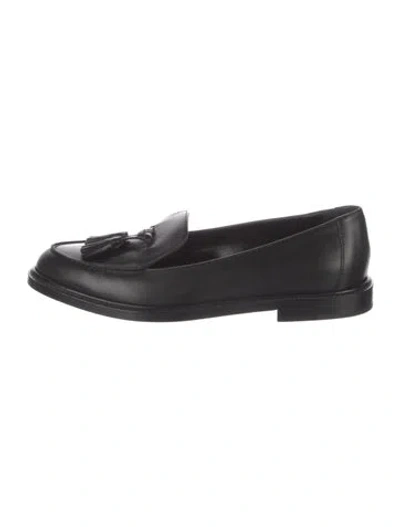 Pre-owned Manolo Blahnik Leather Loafers In Black