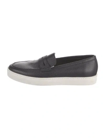 Pre-owned Manolo Blahnik Leather Loafers In Black