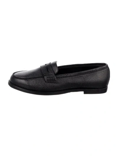 Pre-owned Manolo Blahnik Leather Loafers In Black