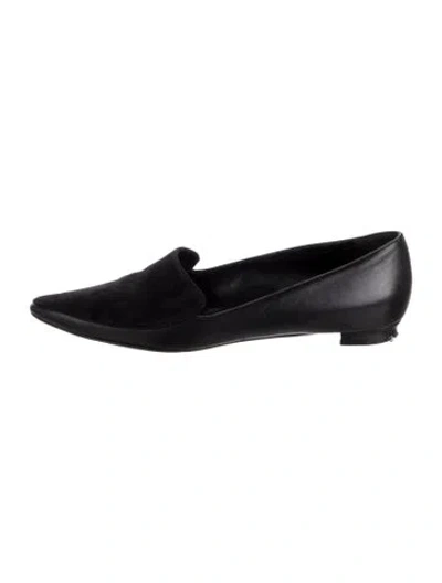 Pre-owned Manolo Blahnik Leather Loafers In Black