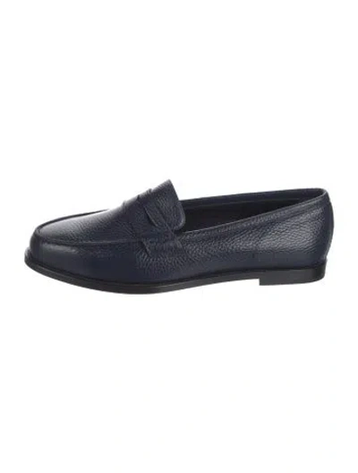Pre-owned Manolo Blahnik Leather Loafers In Blue