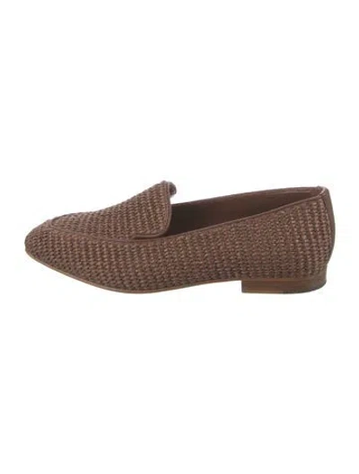 Pre-owned Manolo Blahnik Leather Loafers In Brown