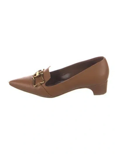 Pre-owned Manolo Blahnik Leather Loafers In Brown
