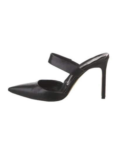 Pre-owned Manolo Blahnik Leather Mules In Black