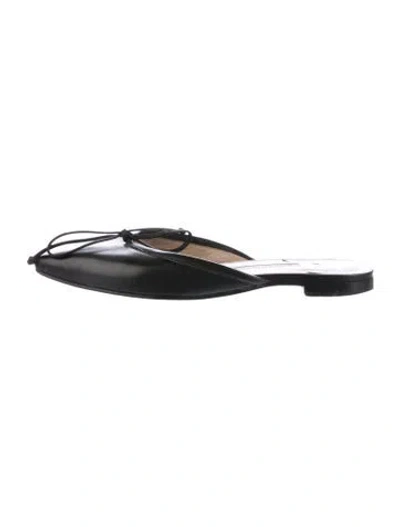 Pre-owned Manolo Blahnik Leather Mules In Black
