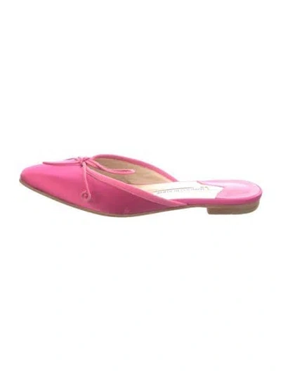 Pre-owned Manolo Blahnik Leather Mules In Pink