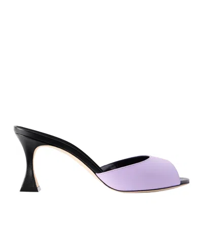 Manolo Blahnik Jadaron 70 Leather Mules In Purple