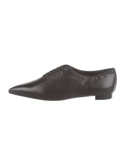 Pre-owned Manolo Blahnik Leather Oxfords W/ Tags In Brown
