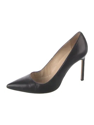 Pre-owned Manolo Blahnik Leather Pumps In Black