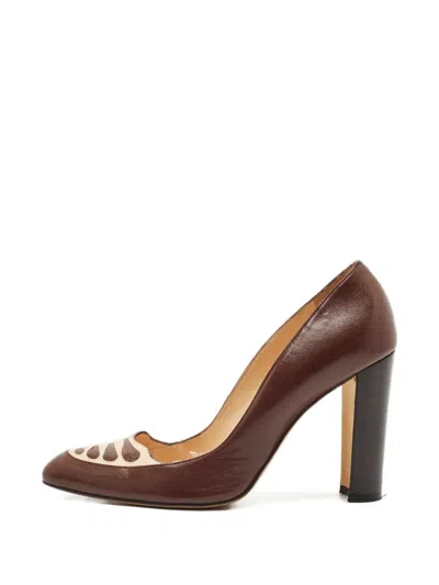 Pre-owned Manolo Blahnik Leather Pumps In Brown