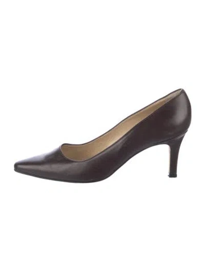 Pre-owned Manolo Blahnik Leather Pumps In Brown