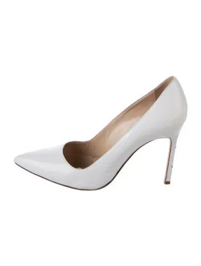 Pre-owned Manolo Blahnik Leather Pumps In White