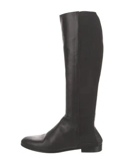 Pre-owned Manolo Blahnik Leather Riding Boots In Black