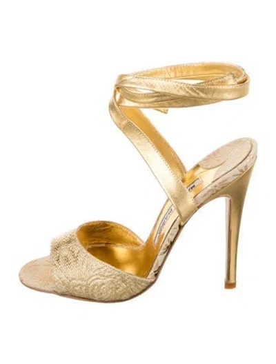 Pre-owned Manolo Blahnik Leather Sandals