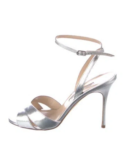 Pre-owned Manolo Blahnik Leather Sandals