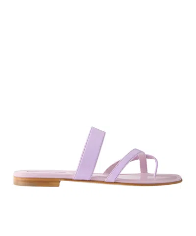 Manolo Blahnik Leather Sandals In Purple