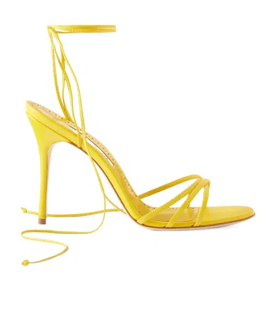 Manolo Blahnik Leather Sandals In Yellow