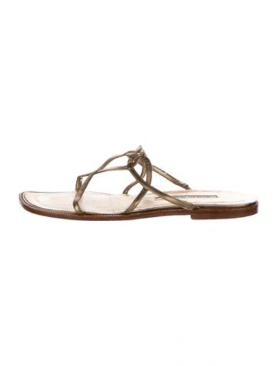 Pre-owned Manolo Blahnik Leather Slides