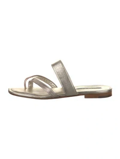 Pre-owned Manolo Blahnik Leather Slides