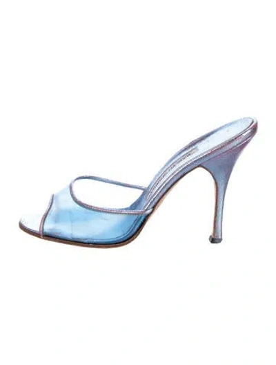 Pre-owned Manolo Blahnik Leather Slides