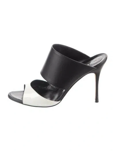Pre-owned Manolo Blahnik Leather Slides In Multi