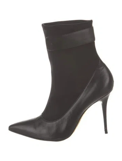 Pre-owned Manolo Blahnik Leather Sock Boots In Blue