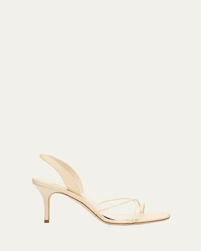 MANOLO BLAHNIK LEATHER STRAPPY SLINGBACK SANDALS