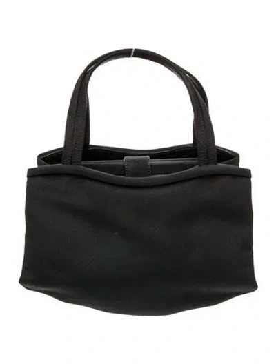 Pre-owned Manolo Blahnik Leather Top Handle Bag In Black