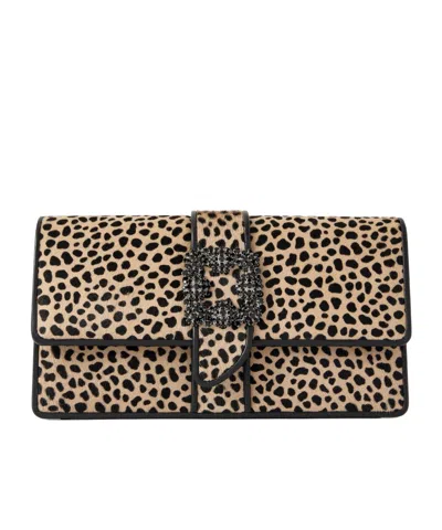 Manolo Blahnik Capri Leopard-print Calf Hair And Leather Clutch In Multi