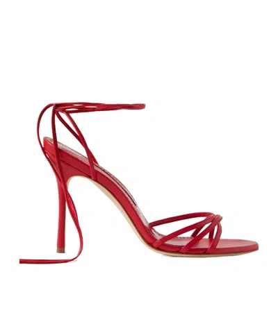 Manolo Blahnik Leva 105 Leather High-heeled Sandals In Red